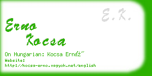 erno kocsa business card